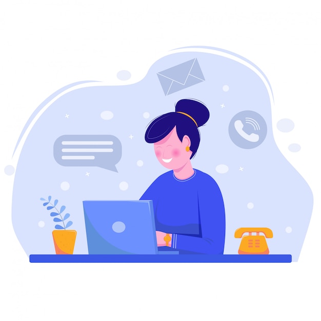 私たちに連絡してください コンセプトイラスト