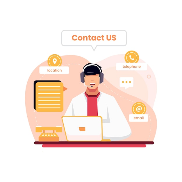 Vector contact us concept illustration