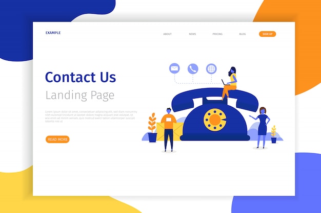 Contact us concept landing page illustration