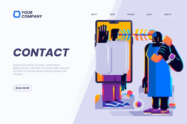 Vector contact us, customer service, customer support, illustration for landing page