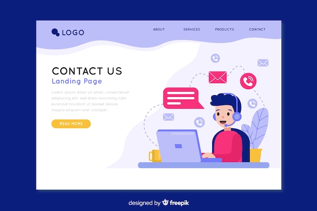 Contact us landing page for company