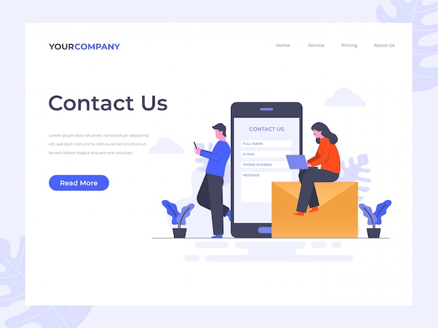 Vector contact us landing page