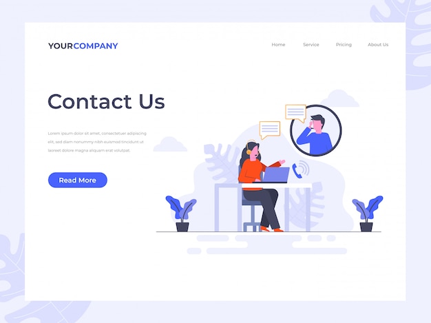 Vector contact us landing page