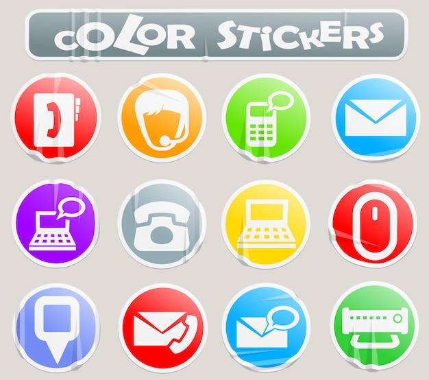 Contact us vector icons for user interface design