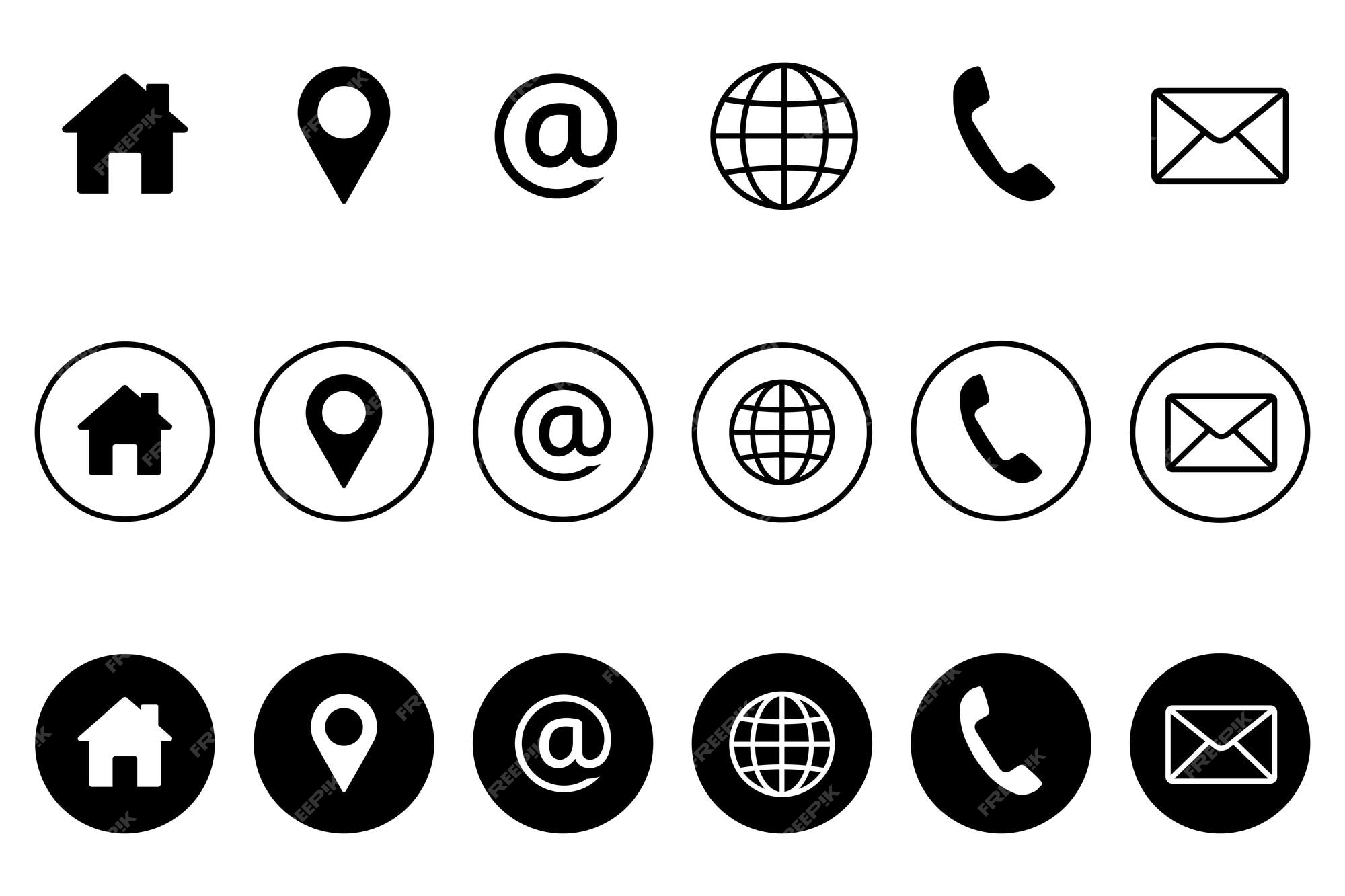 phone email icon vector