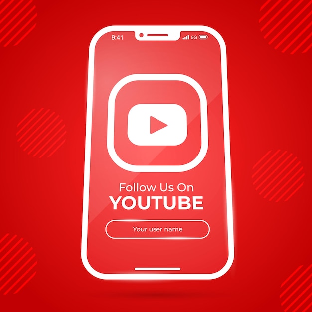 Contact us youtube on social media smartphone screen banner