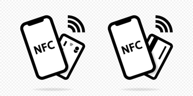 Набор значков бесконтактных и наличных платежей Набор значков NFC Беспроводная оплата Кредитная карта