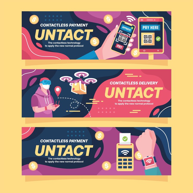 Vector contactless payment and delivery untact technology for the new normal
