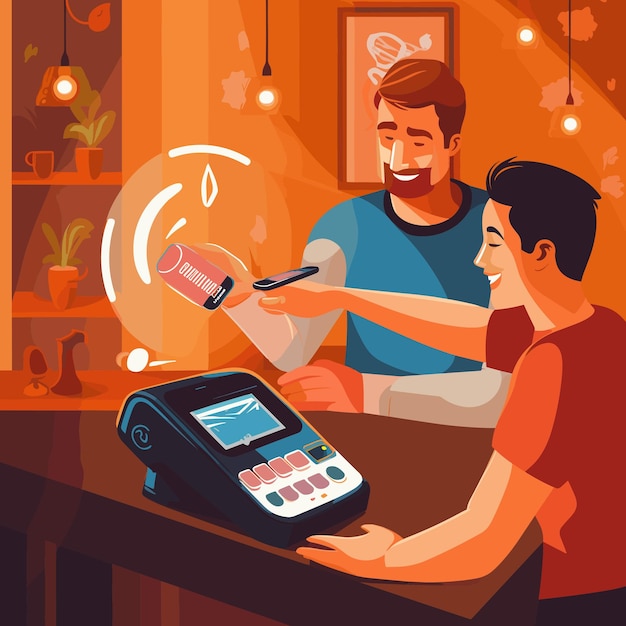 Vector contactless payment in a restaurant