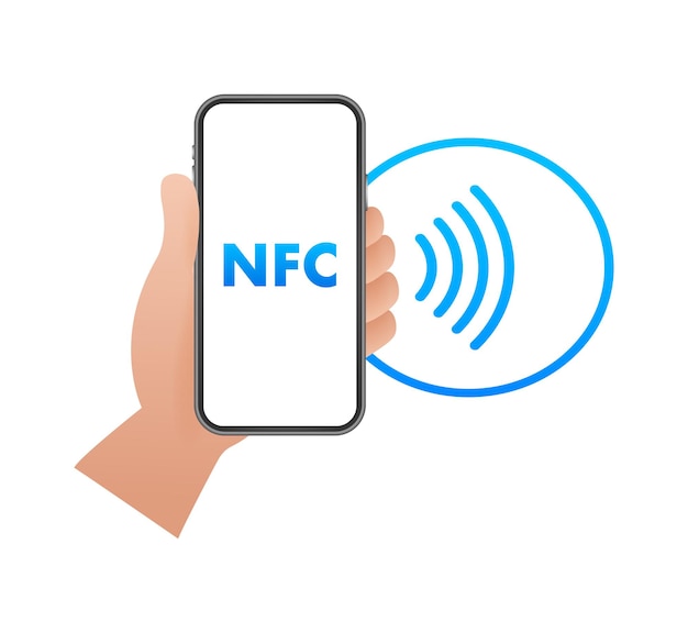 Логотип бесконтактной беспроводной оплаты nfc technology vector stock illustration