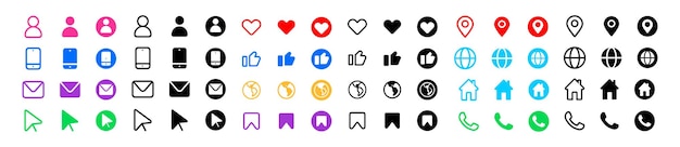 Contactpictogrammen Webpictogram set Websitepictogram set vector