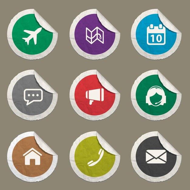 Contacts icons set for web sites and user interface