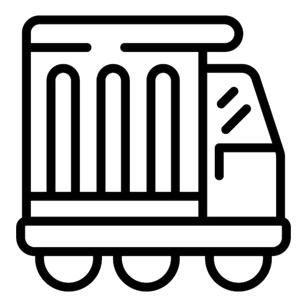 Container auto load icon outline vector Transport tipper