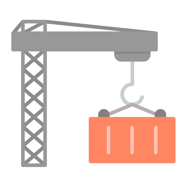 Vector container crane flat illustration