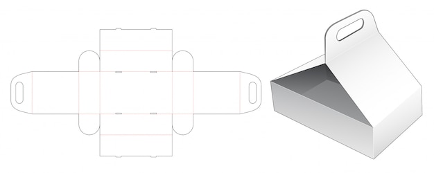 Container packaging with holder die cut template