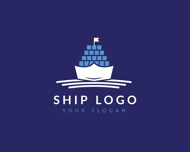 Значок логотипа контейнеровоза