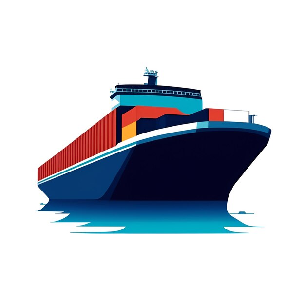 Vector container ship shipping logistic images with ai generated