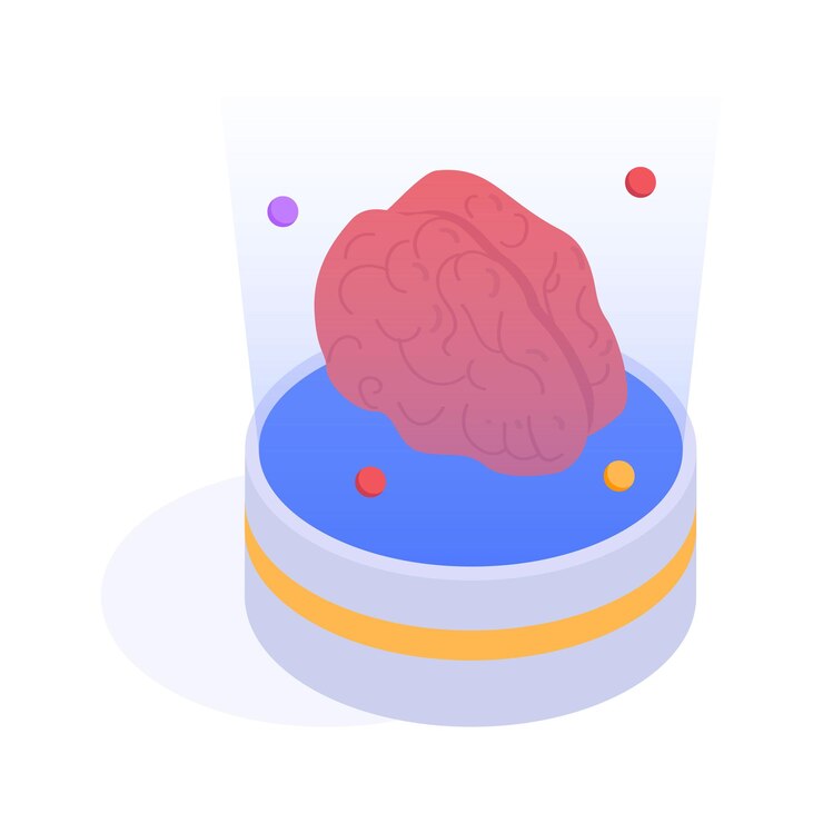 Vector container showcasing research on artificial brain and neural networks