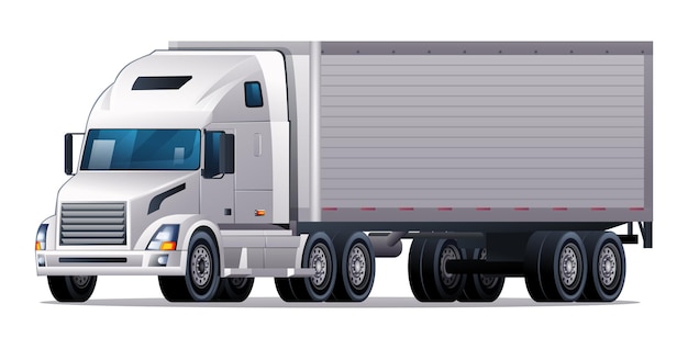 Container truck vector illustration Cargo delivery truck isolated on white background