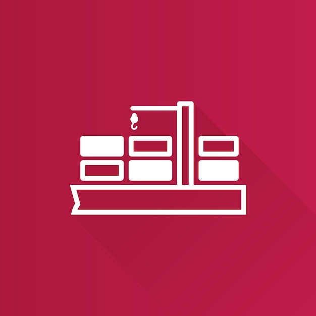 Container verzending egale kleur pictogram lange schaduw vectorillustratie