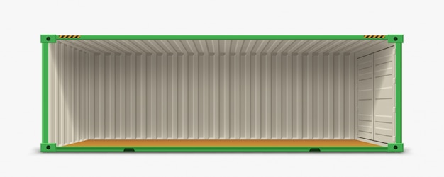 Vector container without side wall on white