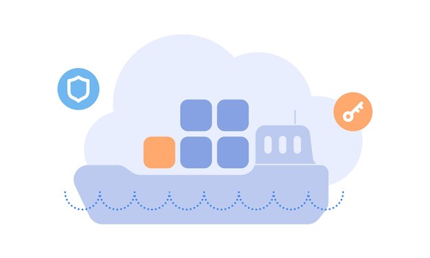 Vector containers docker illustration