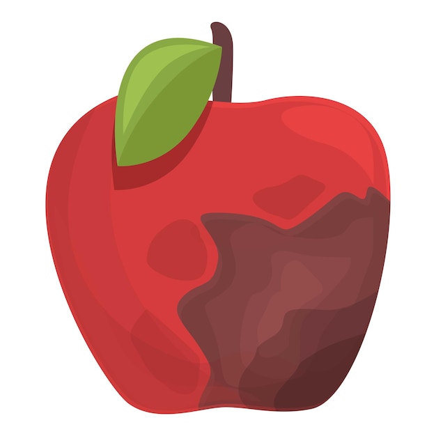 Contaminated apple icon cartoon vector Food bacteria Fruit virus