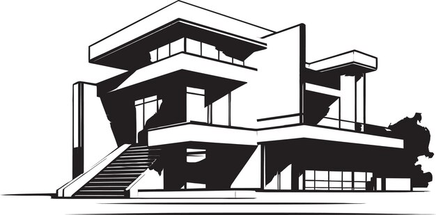 Contemporary Abode Emblem Modern House Design Vector Icon Sleek Residence Mark Stylish House Design