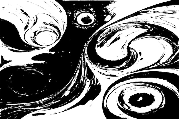 現代の抽象的な黒と白の油絵