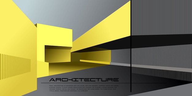 Vettore mockup di vettore di architettura contemporanea per una pagina di destinazione layout o design opuscolo pubblicitario o volantino