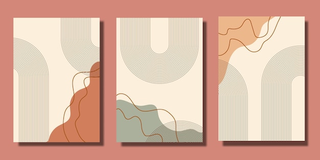 Contemporary art with abstract shape flat design