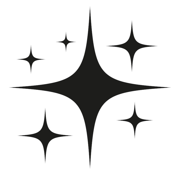 Vector 現代の黒い星の形