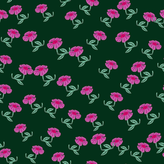 Contemporary cute stylized flowers seamless pattern Decorative naive style botanical wallpaper