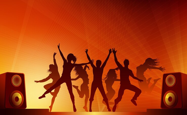 Vector contemporary dance concert my real holiday vector illustration sketch for creativity