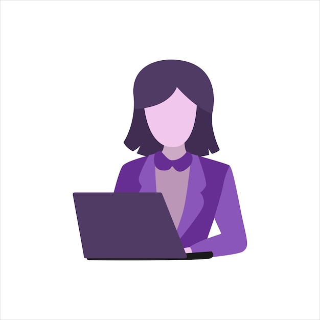 現代のフラットデザインの労働者女性のイラスト