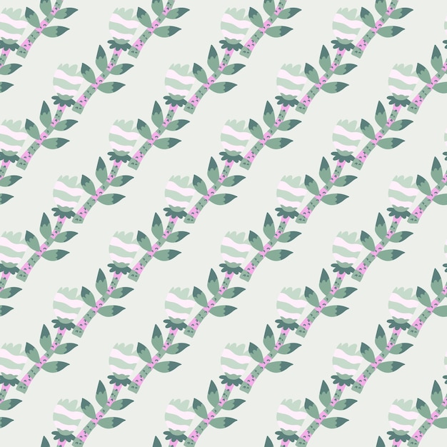 Contemporary flower seamless pattern Creative botanical floral ornament Strange plants endless wallpaper Naive art