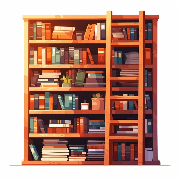 Современная лестничная книжная полка