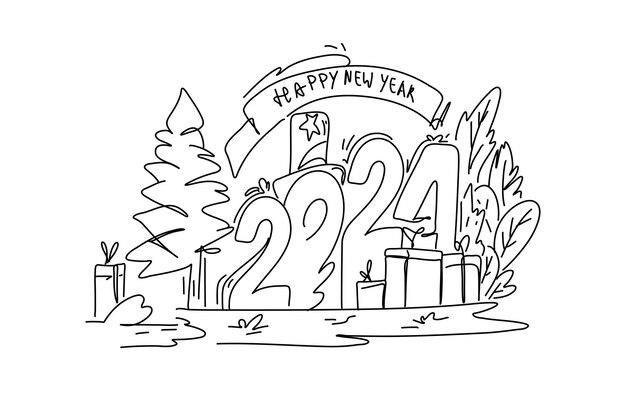 Contemporary New Year Flat Illustration Modern Web and Advertising Design for a Fresh Start