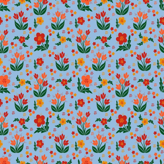 Contemporary seamless floral pattern for textile