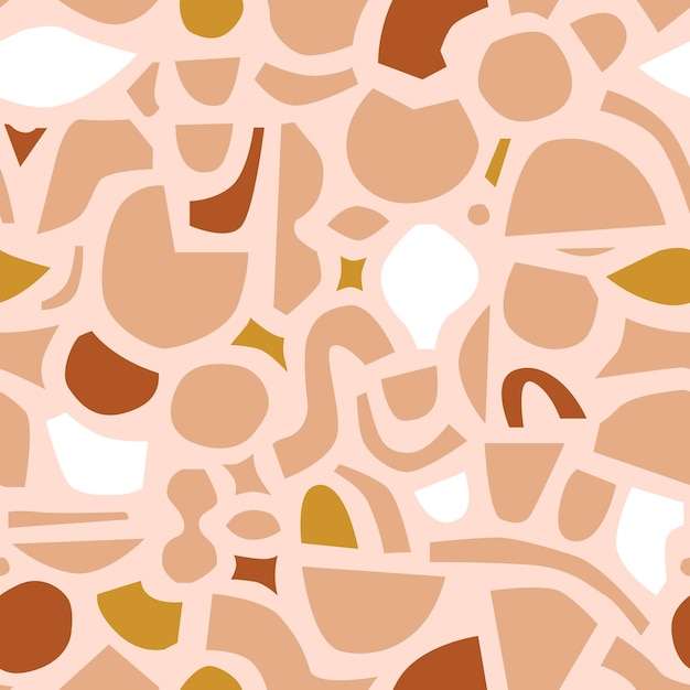 Contemporary seamless pattern with simple geometric shapes in pastel color