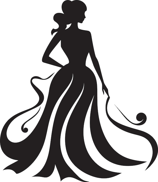 コンテンポラリースタイル スタイリッシュな黒いロゴのドレス シックなコスチュームデザイナーのドレスアイコン