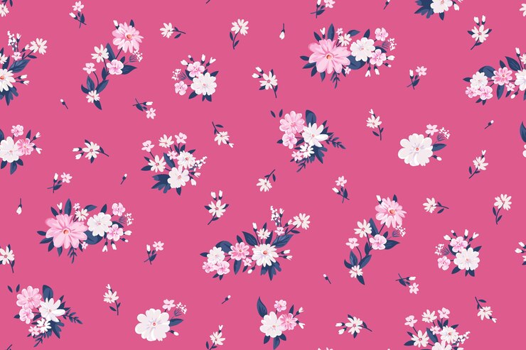 Contemporary summer floral pattern with elegant small flowers on greensward for digital surface and linen in ditsy style stylized vector template