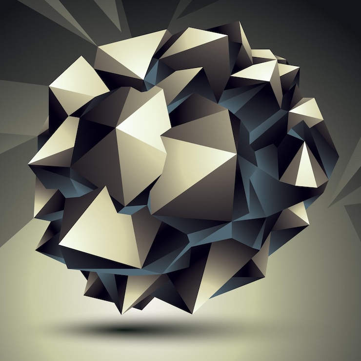 Vector contemporary technology black and white stylish architectural construction, abstract 3d figure.