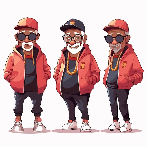 Vector contemporary twist on grandfather rapper wear