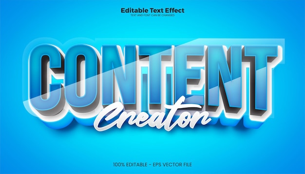 Content Creator editable text effect in modern trend style