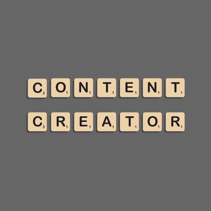 Vector content creator typographic lettering in scrabbles block alphabet concept