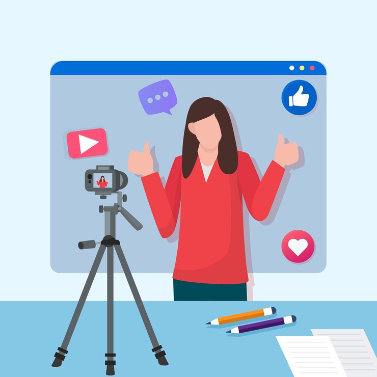वेक्टर content creators illustration clip art template set digital development multimedia recording design