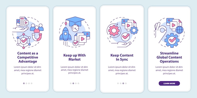 Strategie di progettazione dei contenuti per l'onboarding dello schermo dell'app mobile