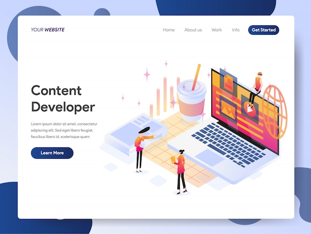 Content developer banner of landing page