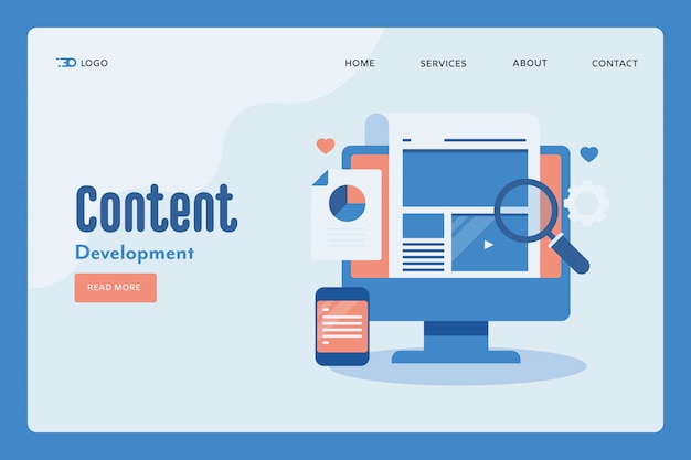 Vector content development landing page